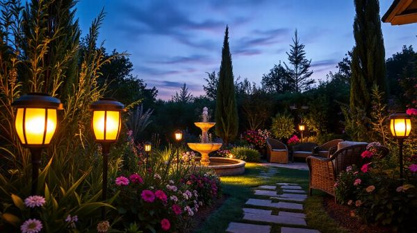 Idées luminescentes pour sublimer jardin et terrasse la nuit